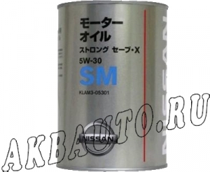 Масло моторное Nissan Strong Save X 5W30 1л синтетическое SN KLAM3-05301 купить в Москве по цене 730 рублей - АКБАВТО