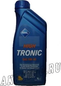 Масло моторное синтетическое Aral High Tronic 5W40 SM/CF 1Л купить в Москве по цене 690 рублей - АКБАВТО